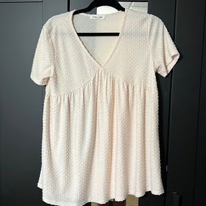 NWOT Swiss Dot light pink/peach Top